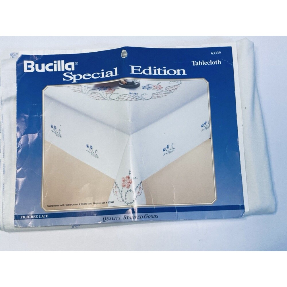 Vintage Bucilla Special Edition Tablecloth Kit #63339 FILIGREE LACE  52x70